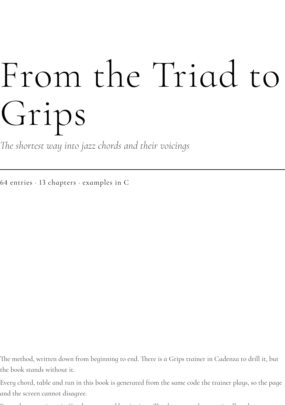 The title page of From the Triad to Grips