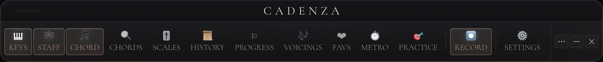The Cadenza control dock