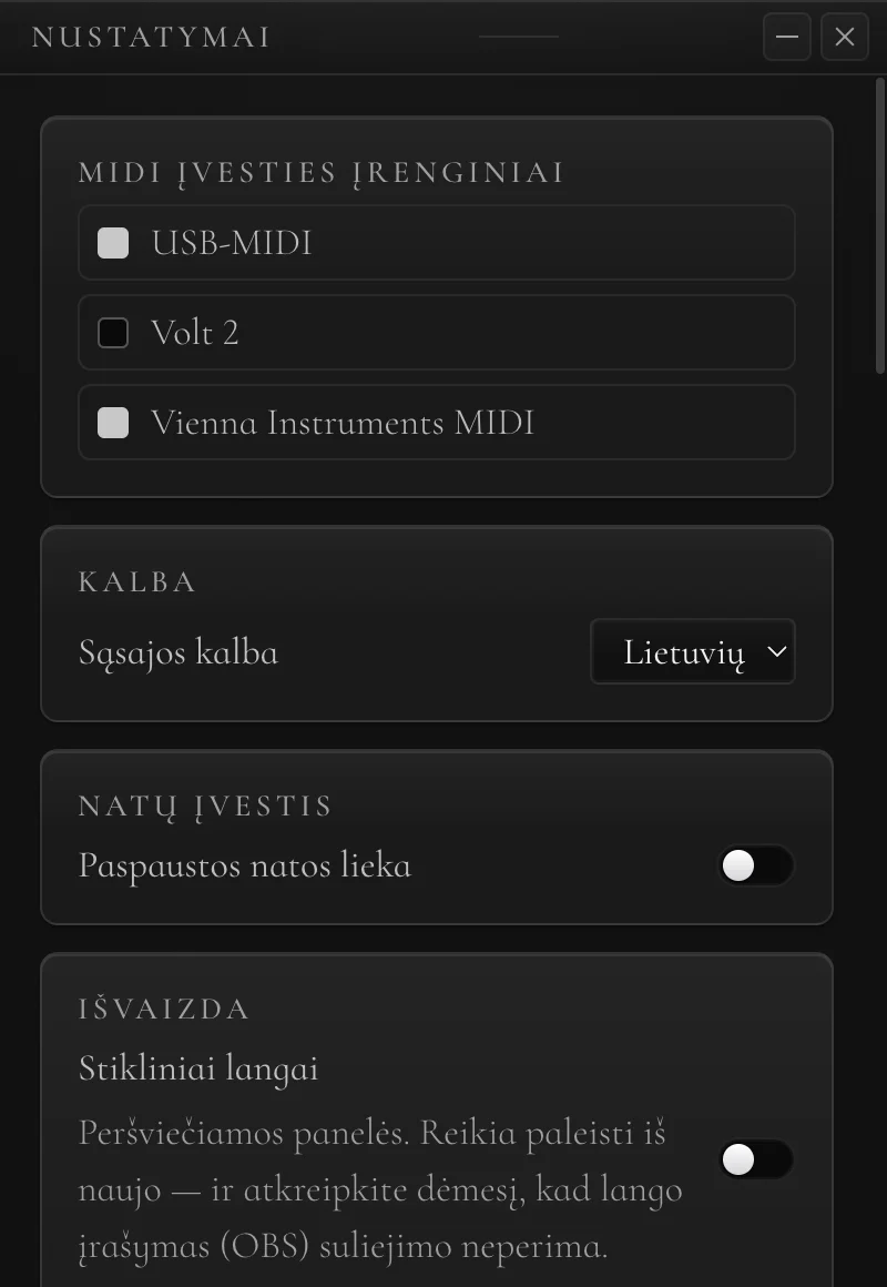 LT Settings