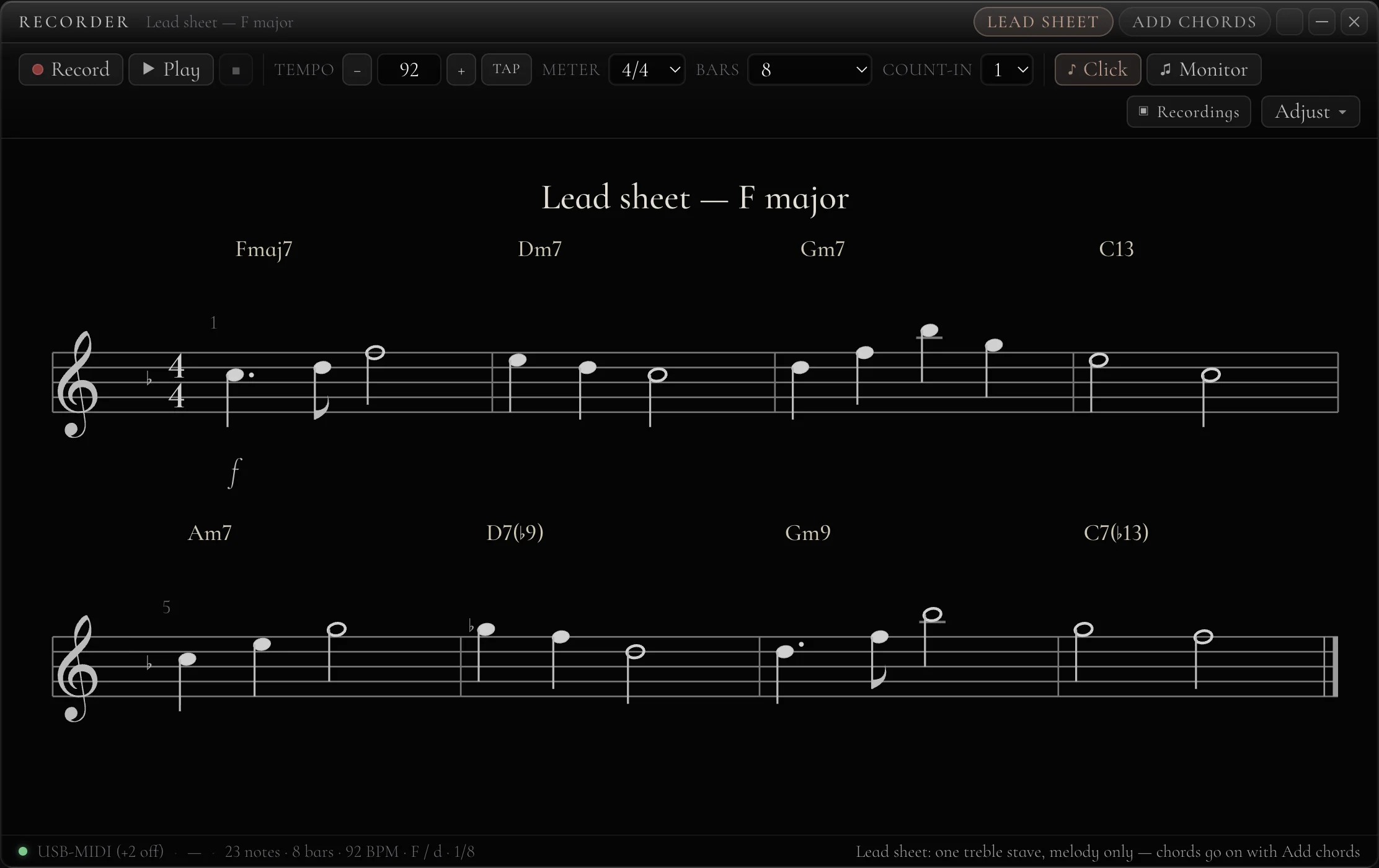 Recorder Lead