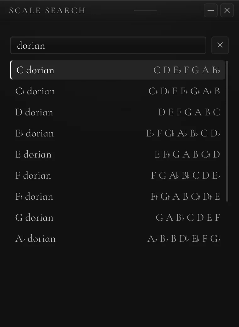 The scale search window